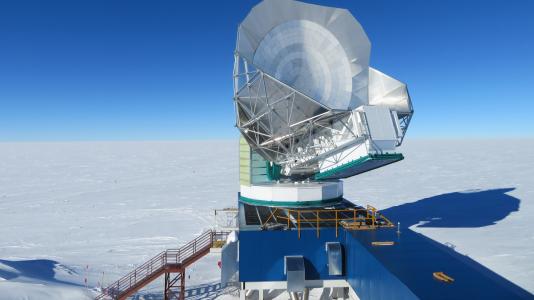 Large telescope, blue sky background. (Image by Argonne National Laboratory.)